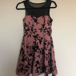 Mauve colored dress with flowers